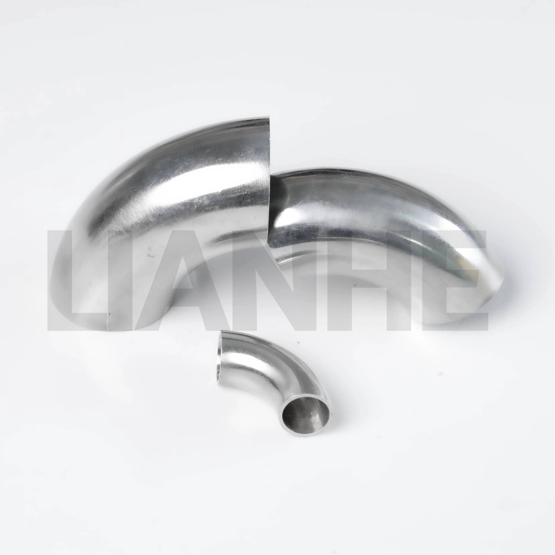 Codo sanitario SMS 90DEG de acero inoxidable