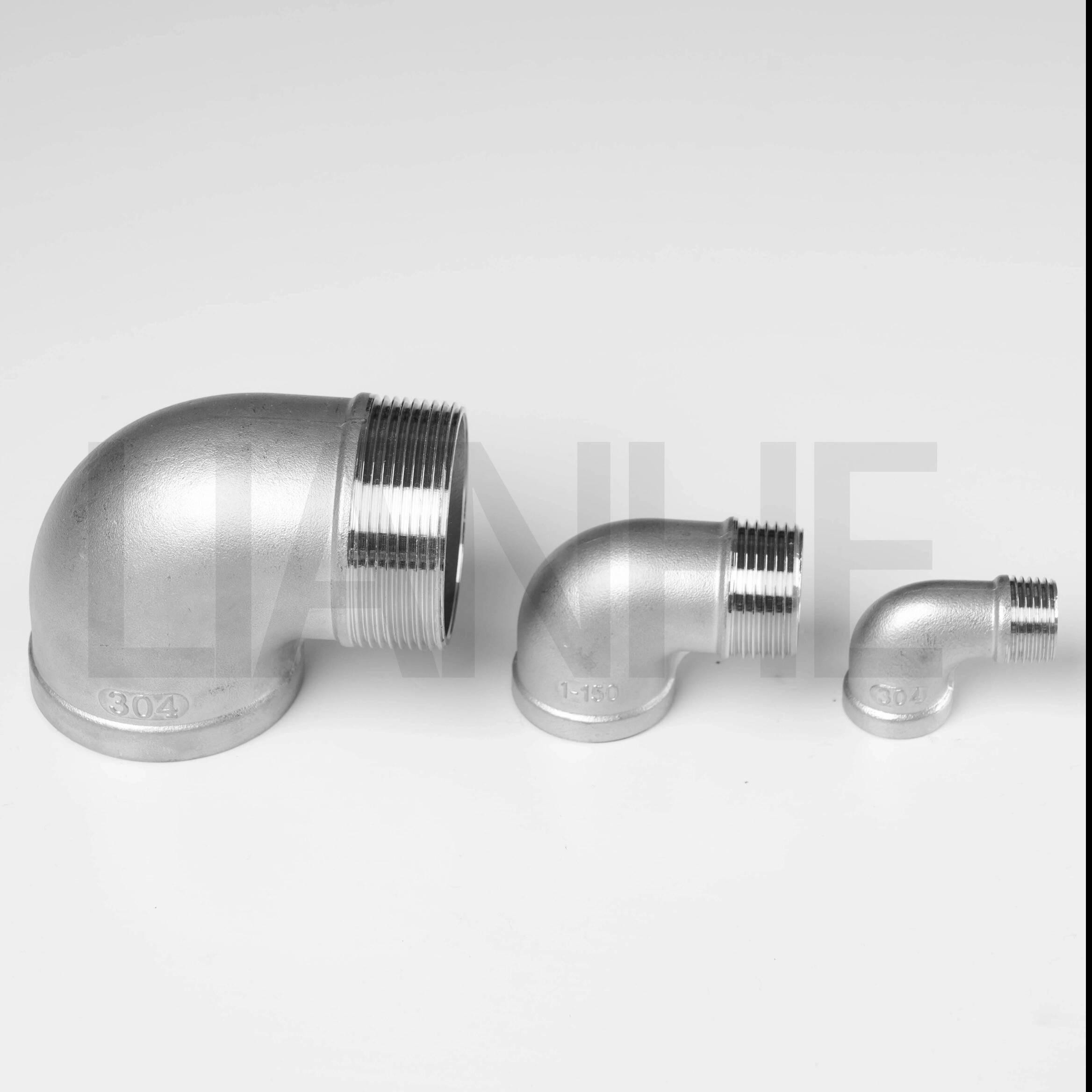 Codo de calle roscado de acero inoxidable clase 150 90 DEG