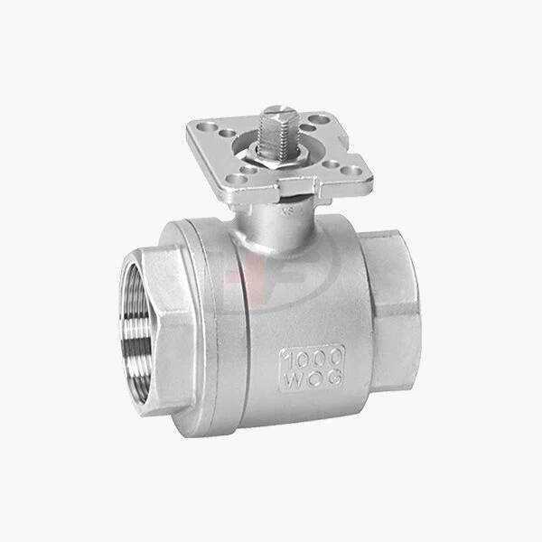 Válvula de bola de rosca SS de 2 piezas con actuador
